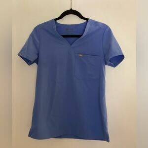 Figs XS Blue Short Sleeve Technical Collection Top. Preloved in Excellent Cond.